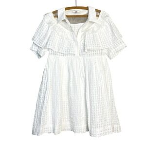 J.ING Little White Destination‎ Wedding Bridal Shower Dress Sheer Lattice Mini S